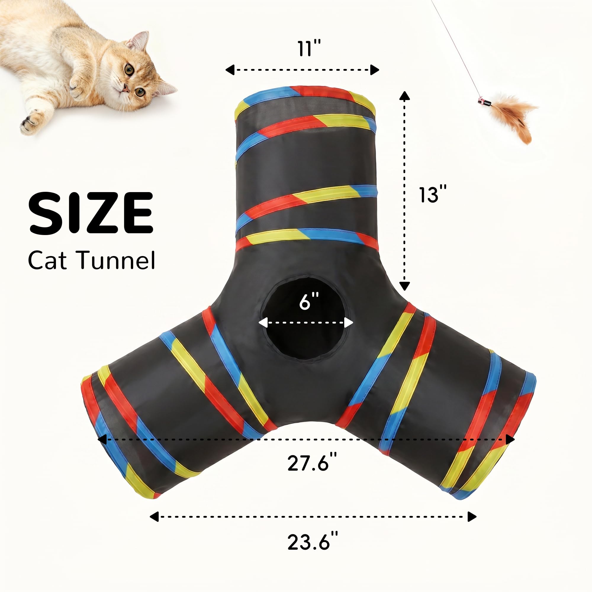 Tempcore chat jouant dans le tunnel, encourage exercice et chasse simulée