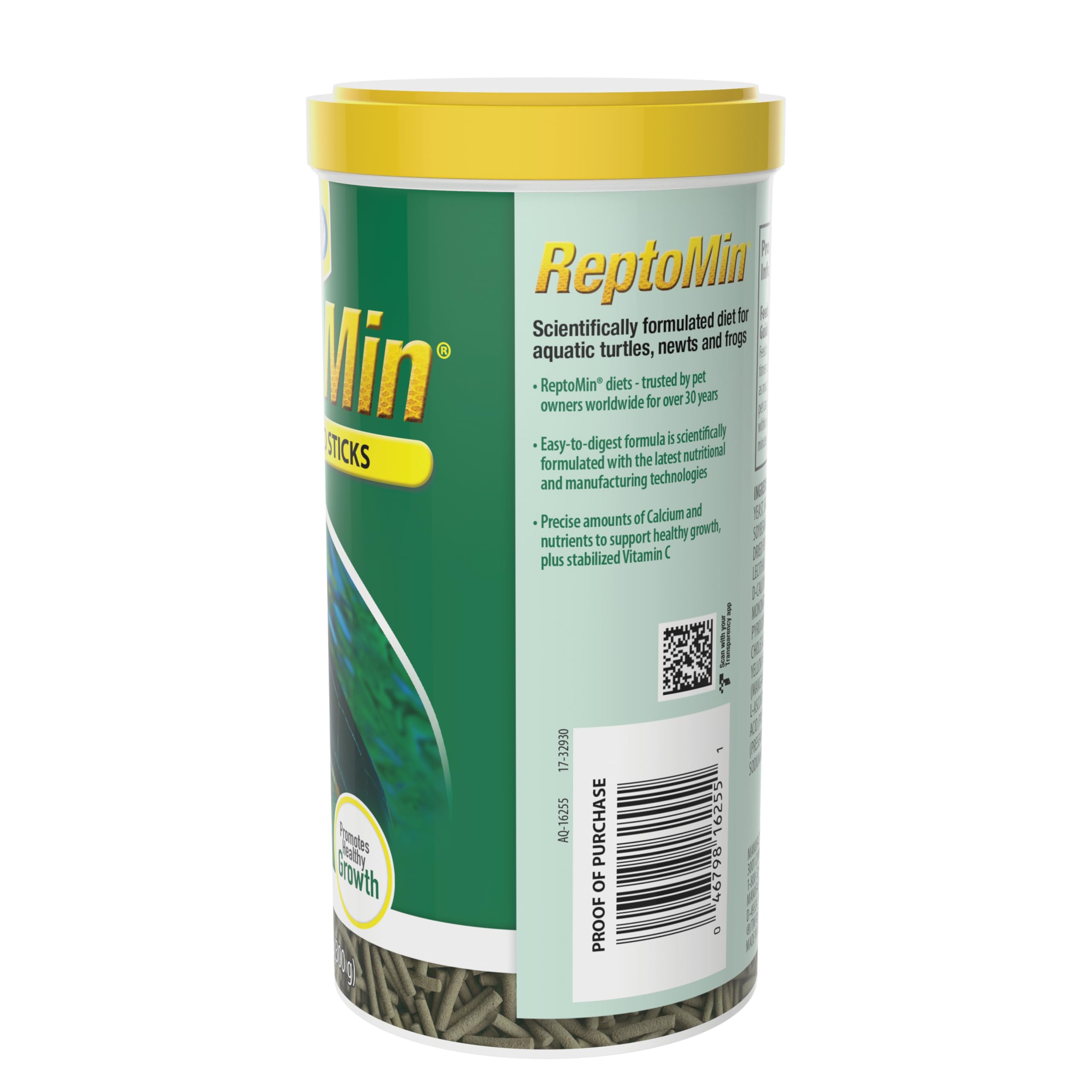 Tetra ReptoMin comparaison taille bâtonnet pour portion adaptée