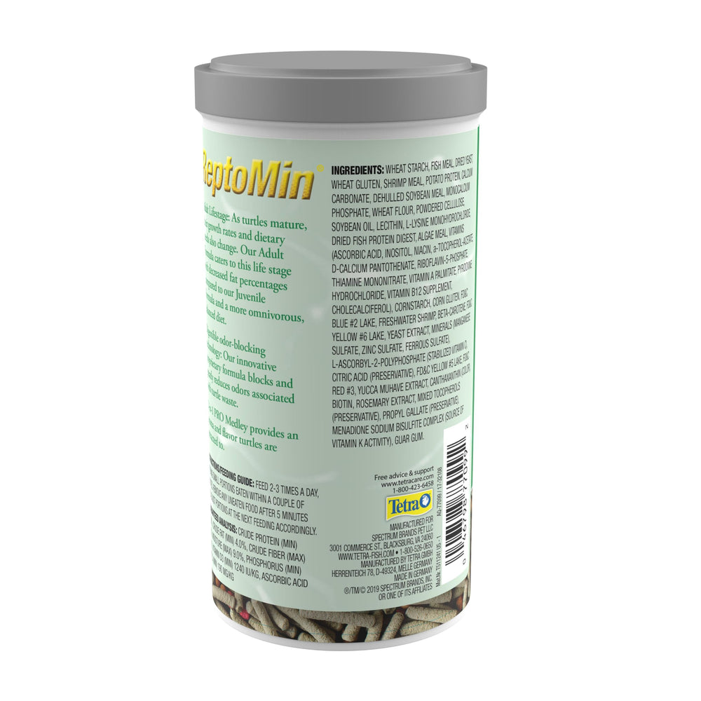 Tetra ReptoMin Pro Sticks gros plan sur la texture des sticks et facilité d'ingestion