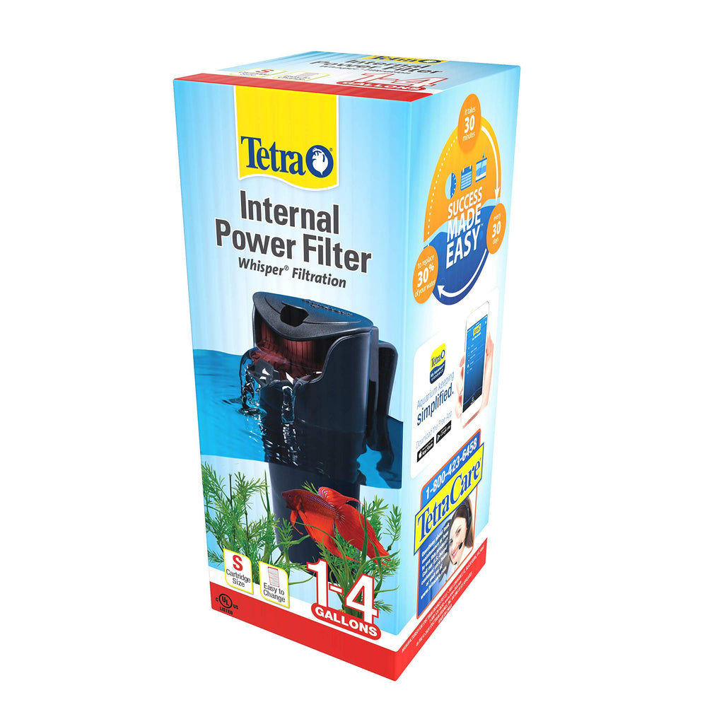 Tetra filtre Whisper couvercle articulé montrant accès facile aux cartouches