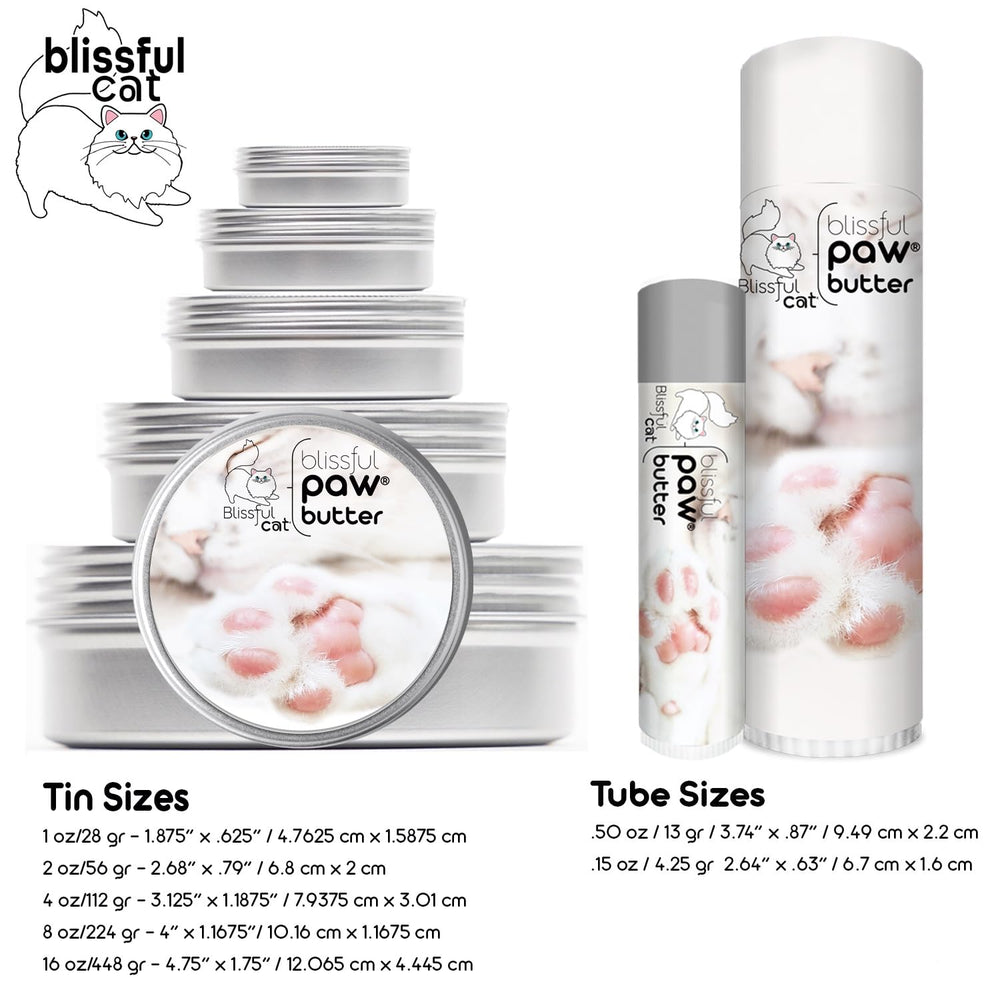 The Blissful Cat Paw Butter étiquette lisible présentant la composition transparente