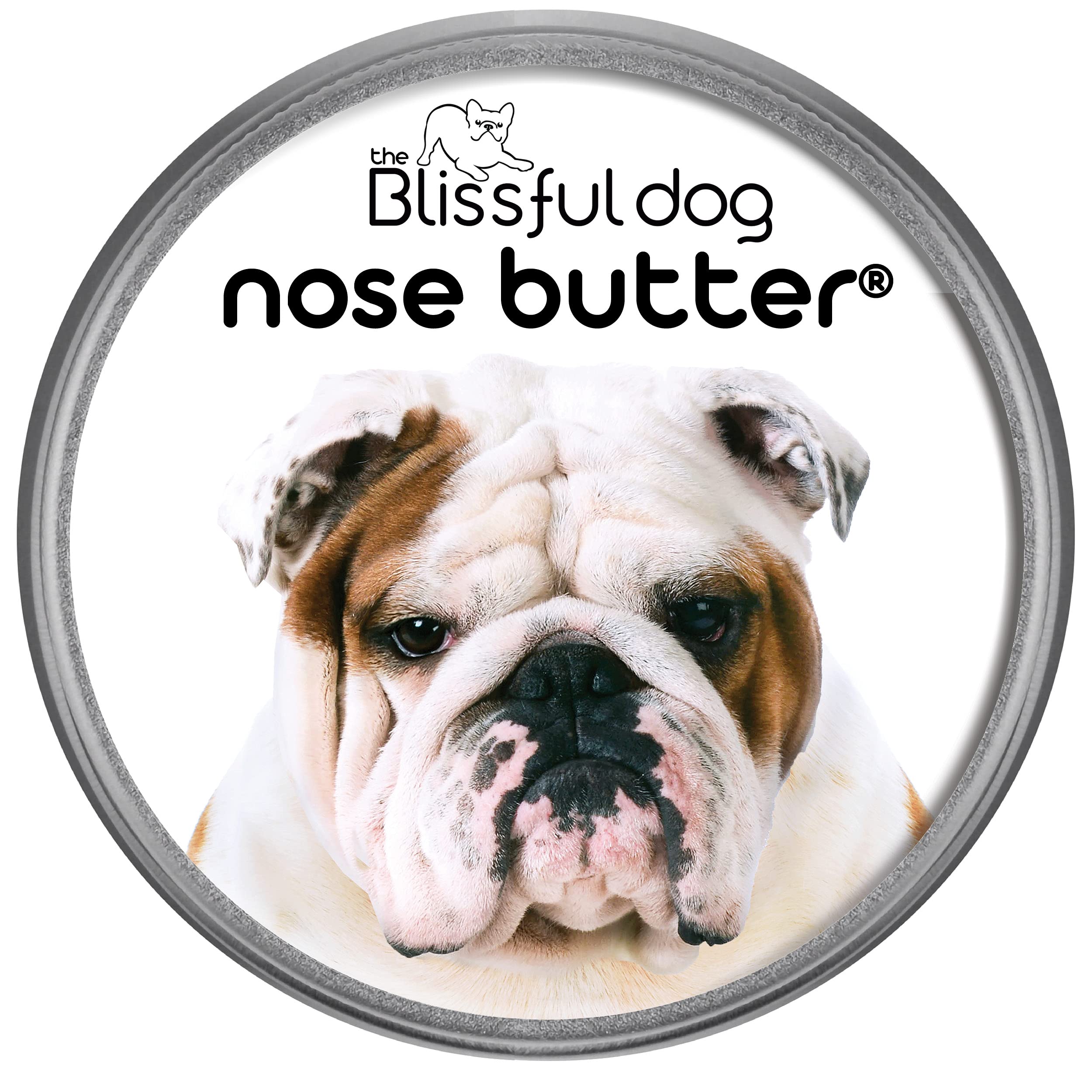 The Blissful Dog pot devant montrant l'étiquette et confort instantané
