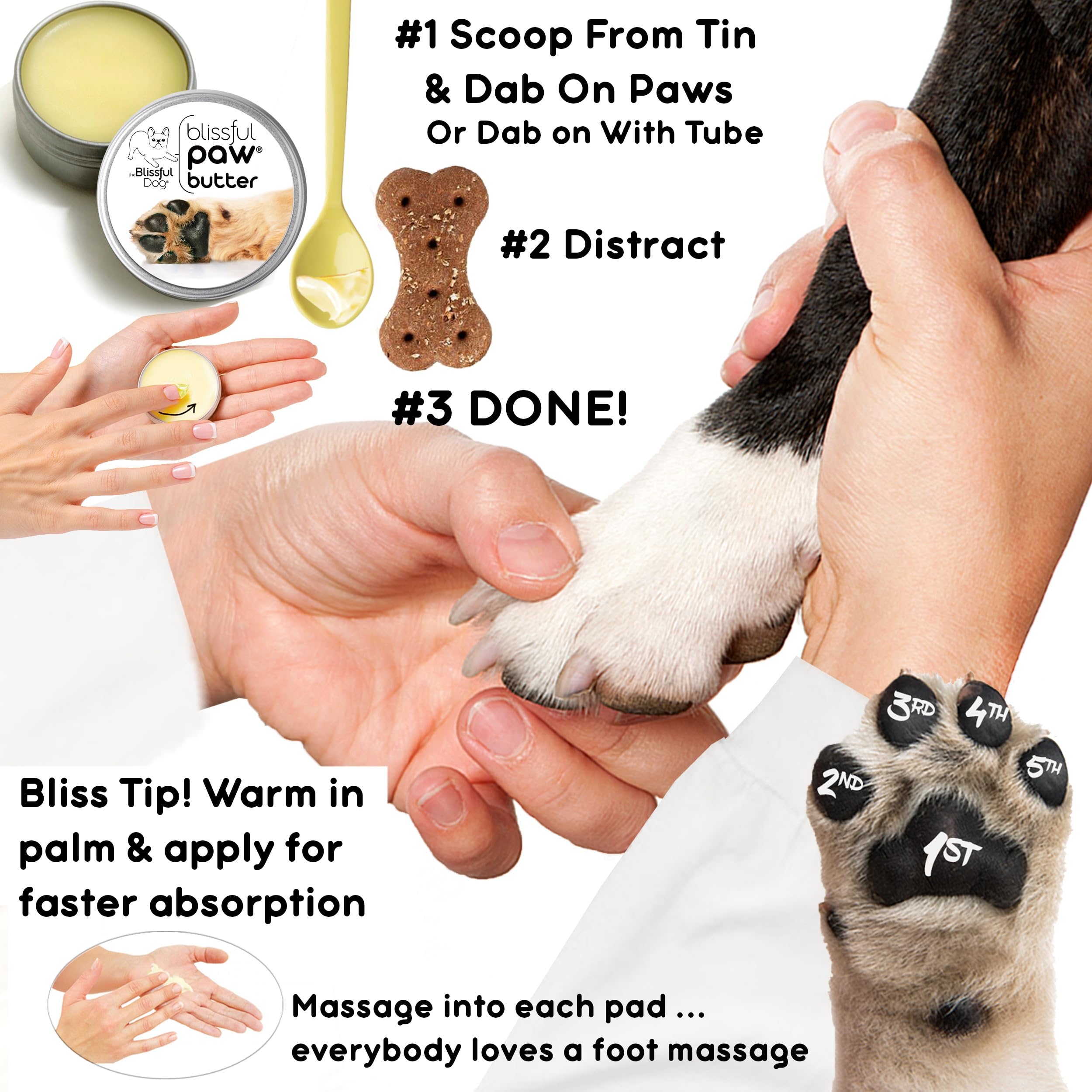 The Blissful Dog petit pot 1 oz pratique pour voyages et retouches