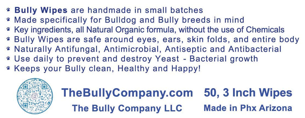 The Bully Company Bulldog propre et heureux après utilisation des lingettes