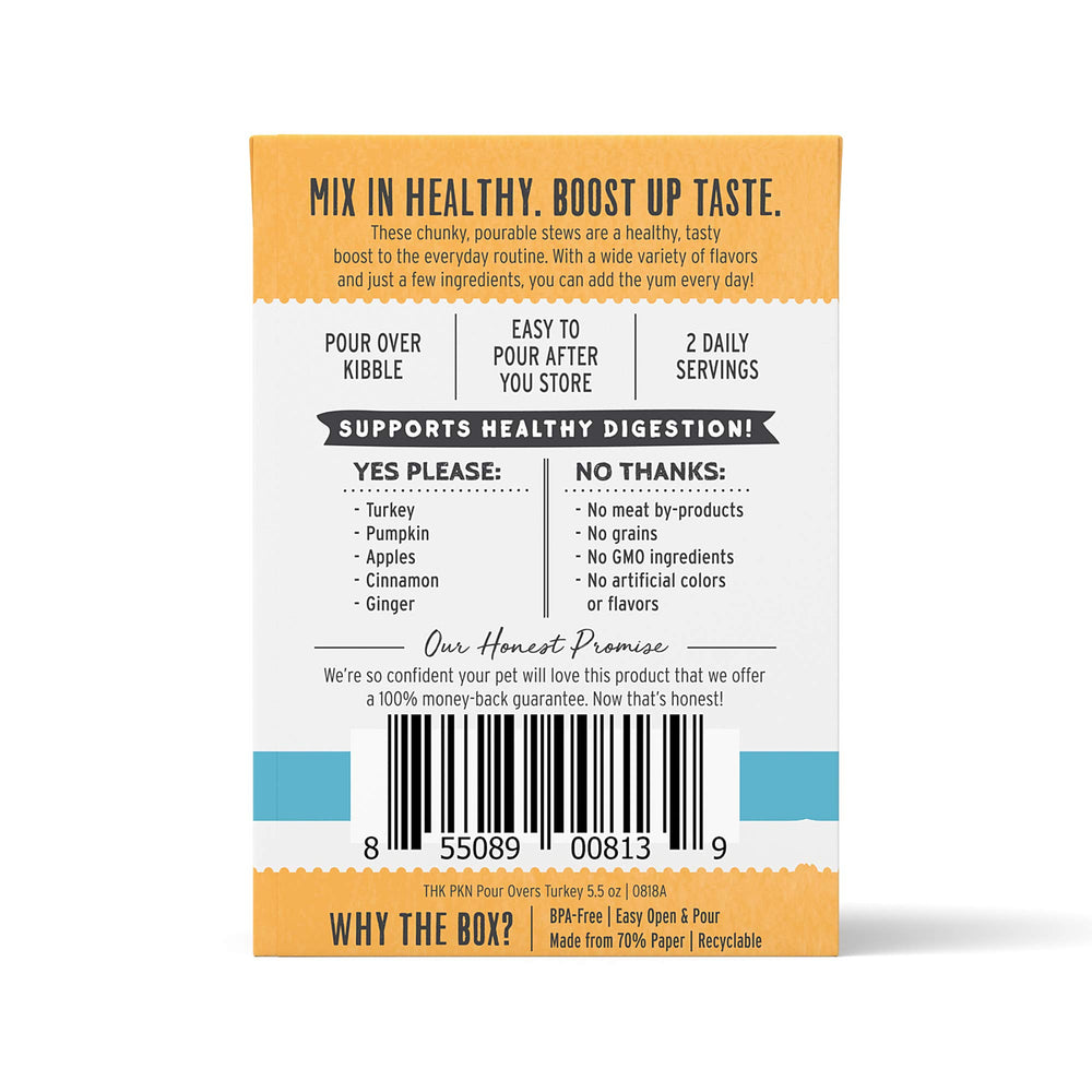 The Honest Kitchen topper en train d’être versé sur des croquettes, stimule l’appétit