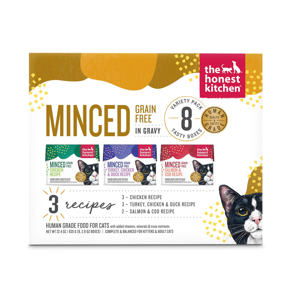 The Honest Kitchen vue avant du pack variété montrant assortiment, qualité humaine