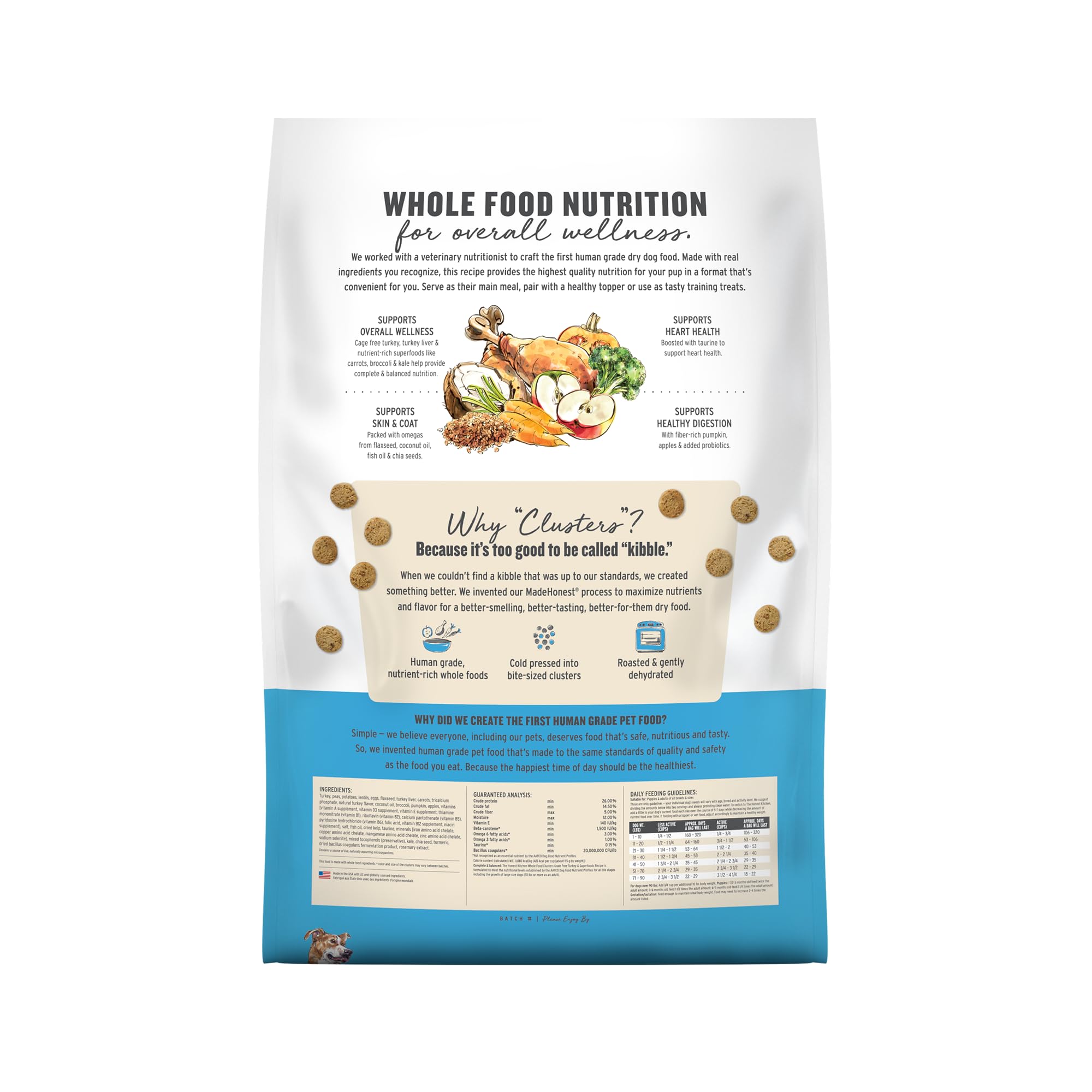 The Honest Kitchen cluster gros plan montrant conservation des nutriments