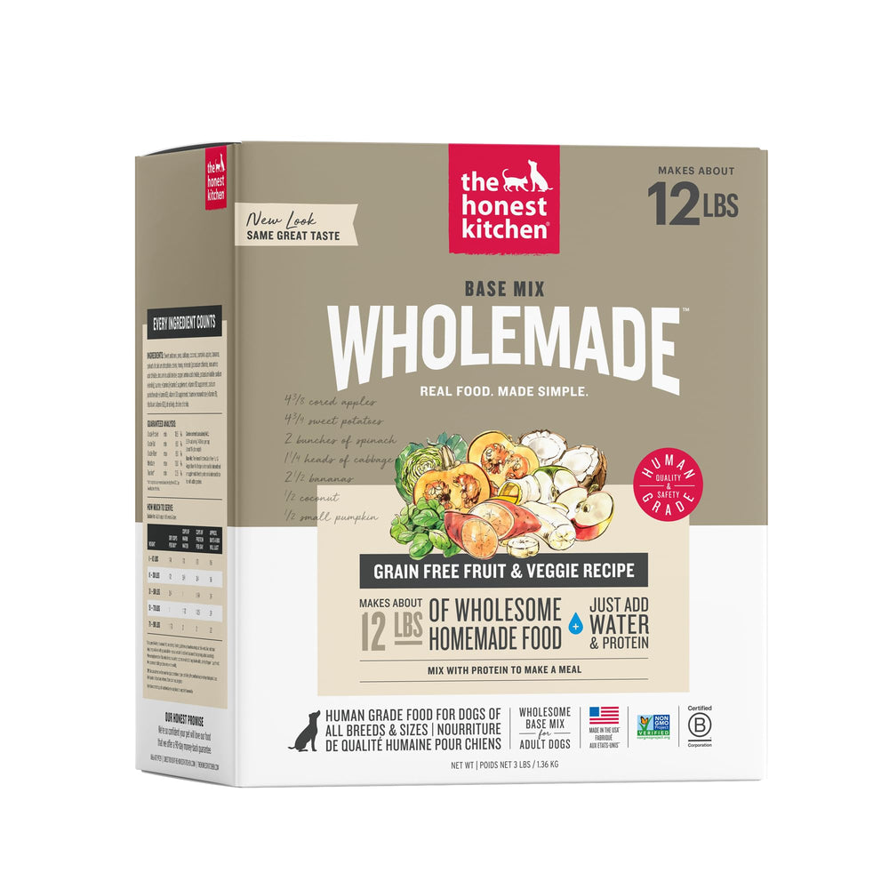 The Honest Kitchen emballage avant montrant le sachet et la marque, rassurant sur la qualité