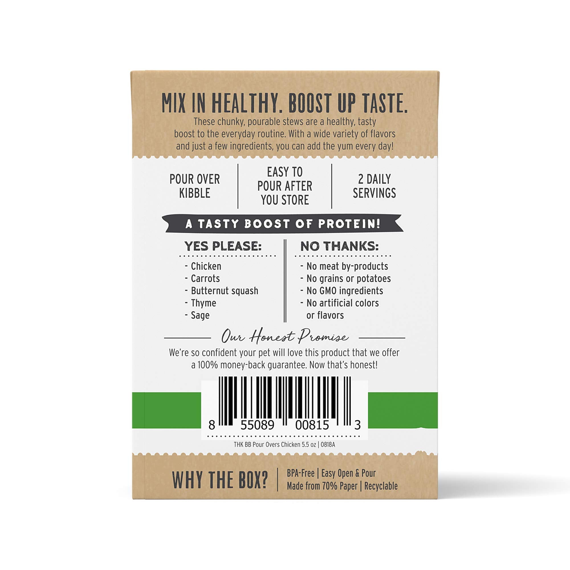 The Honest Kitchen gros plan des morceaux de poulet pour protéines réelles
