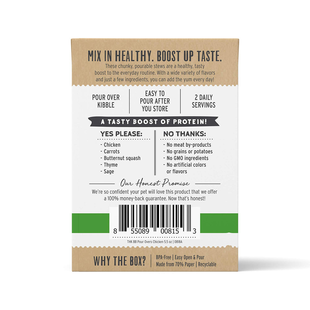 The Honest Kitchen gros plan des morceaux de poulet pour protéines réelles