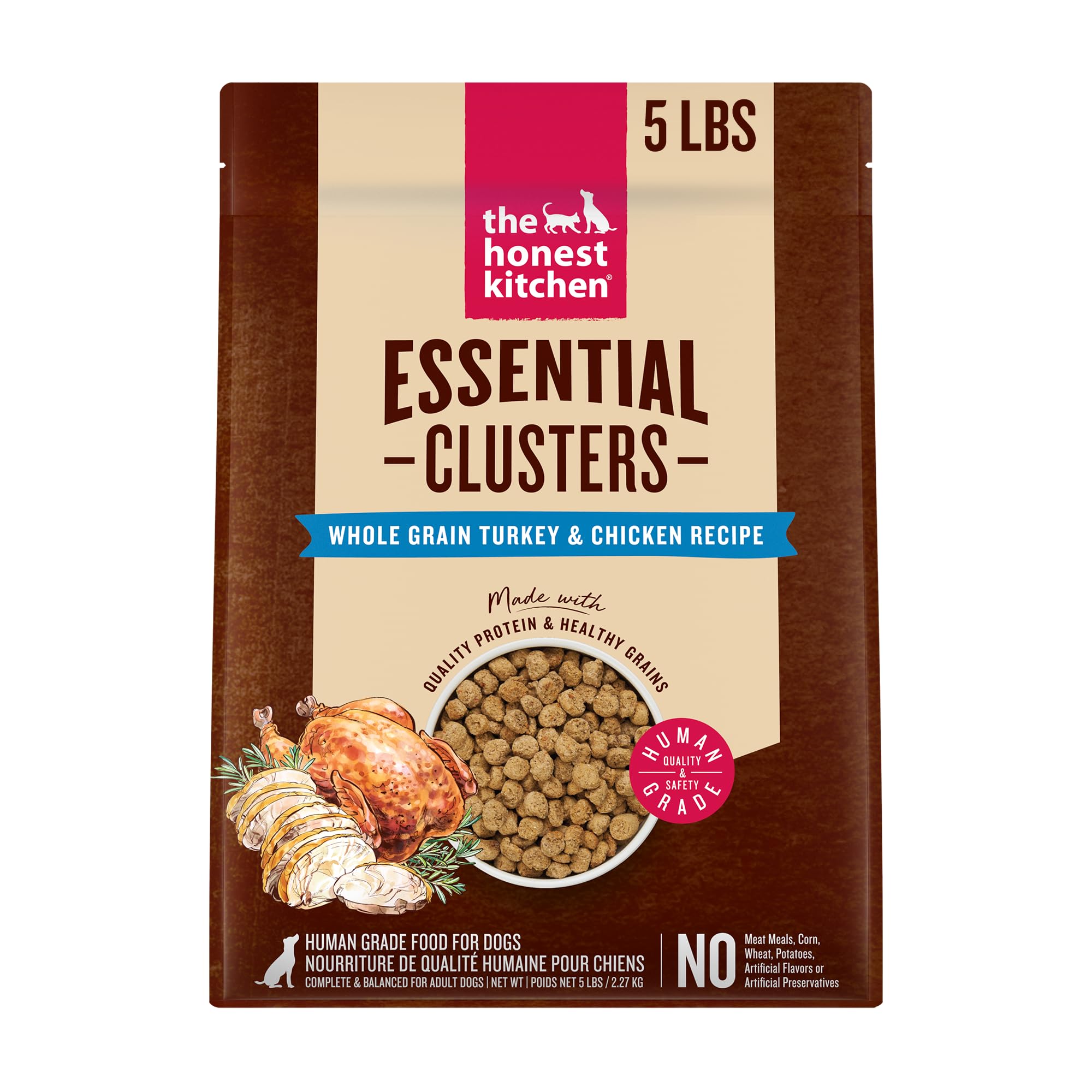 The Honest Kitchen sachet devant montrant l'emballage et l'assurance qualité