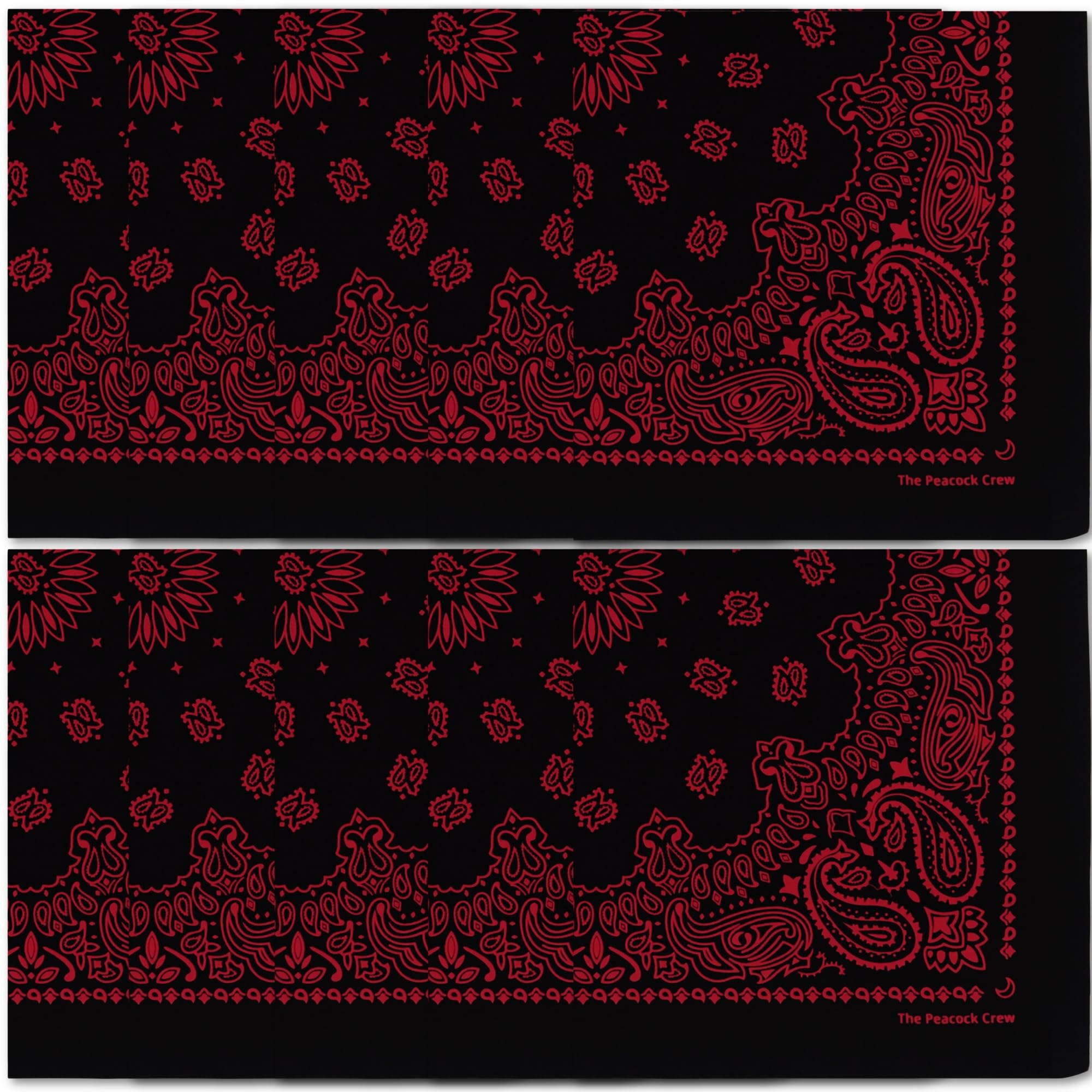 The Peacock Crew bandana face avant moderne et contrasté pour style uniforme