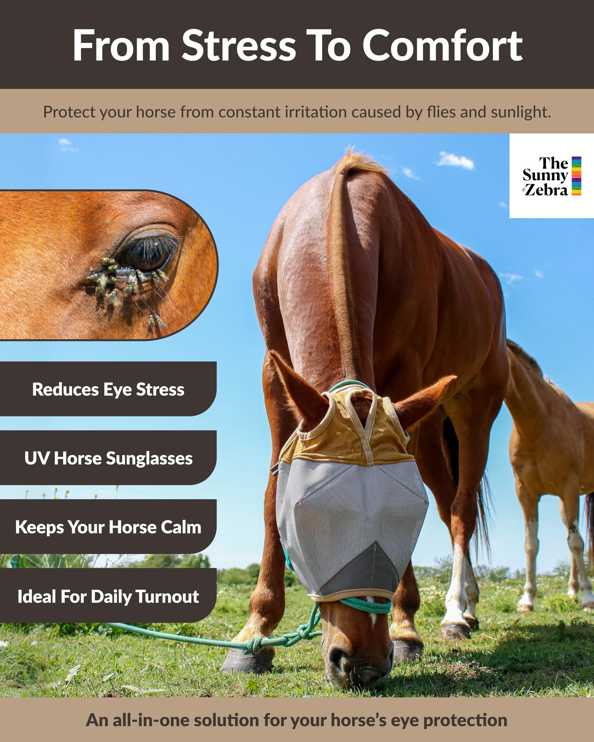 The Sunny Zebra gros plan maille respirante montrant filtration et confort