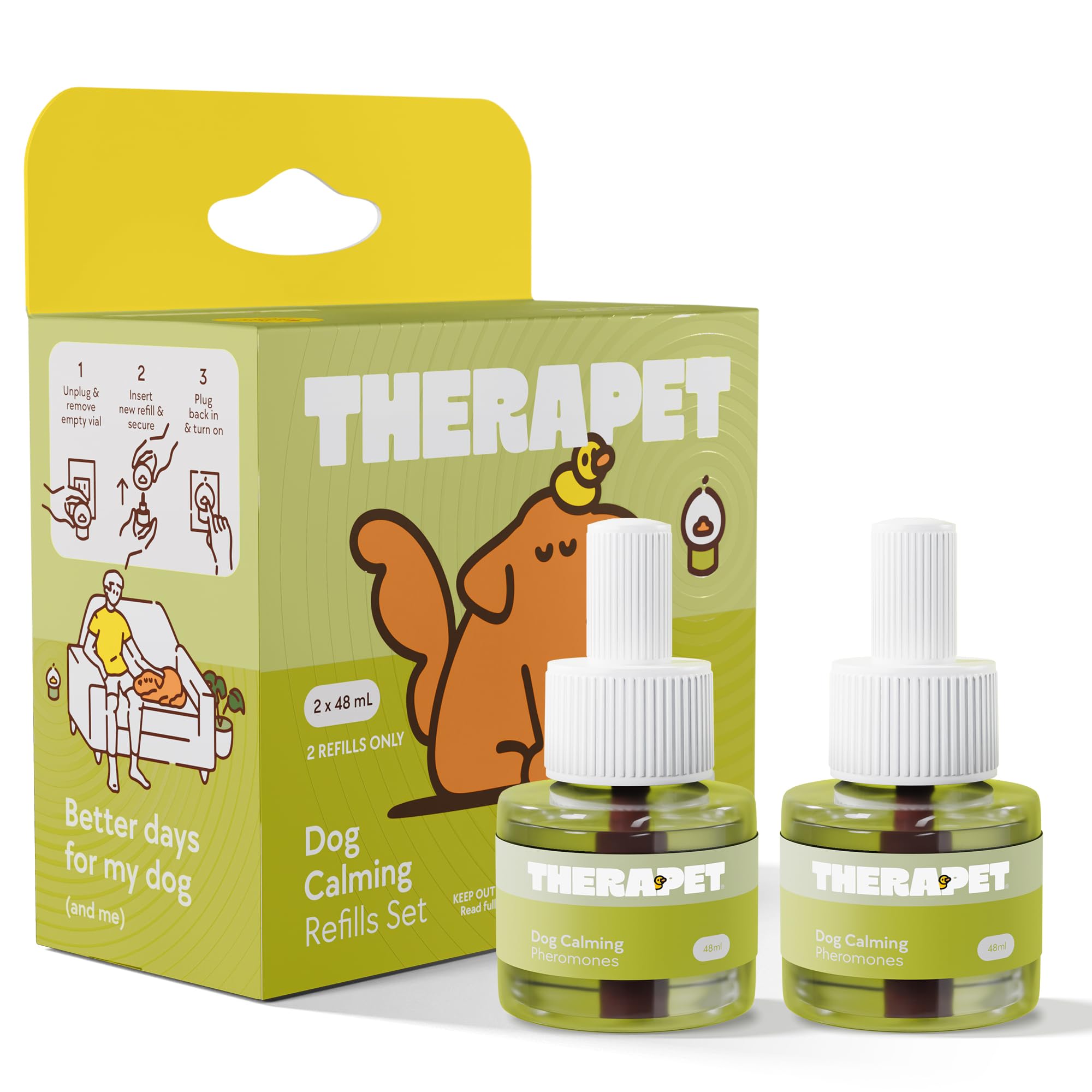 TheraPet MD emballage avant montrant le kit 2×48 mL et bénéfice calme