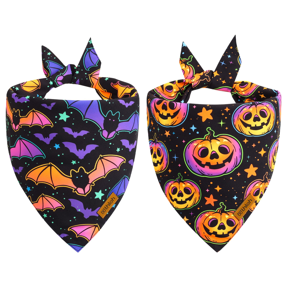 THLOH emballage avant montrant lot de deux bandanas et motifs Halloween