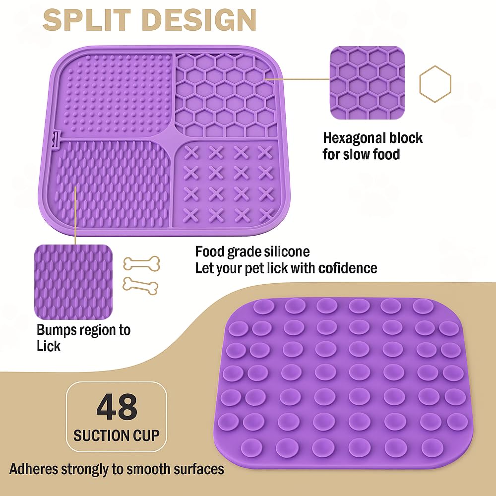 Thooaw lick mat gros plan montrant textures pour lécher plus longtemps