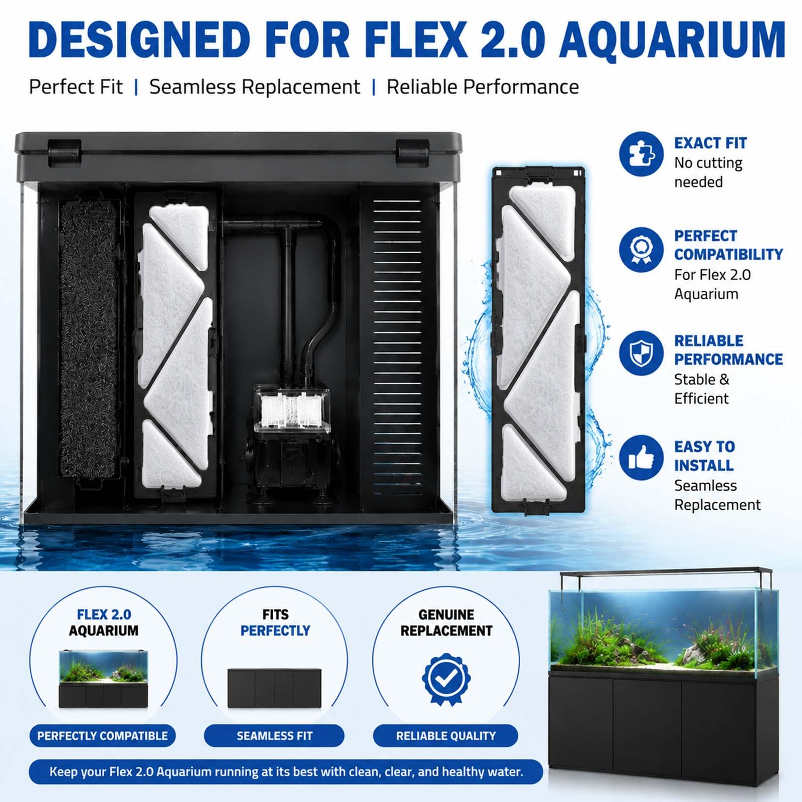 Threlaco cartouche en usage dans aquarium embellit l'eau et l'ambiance