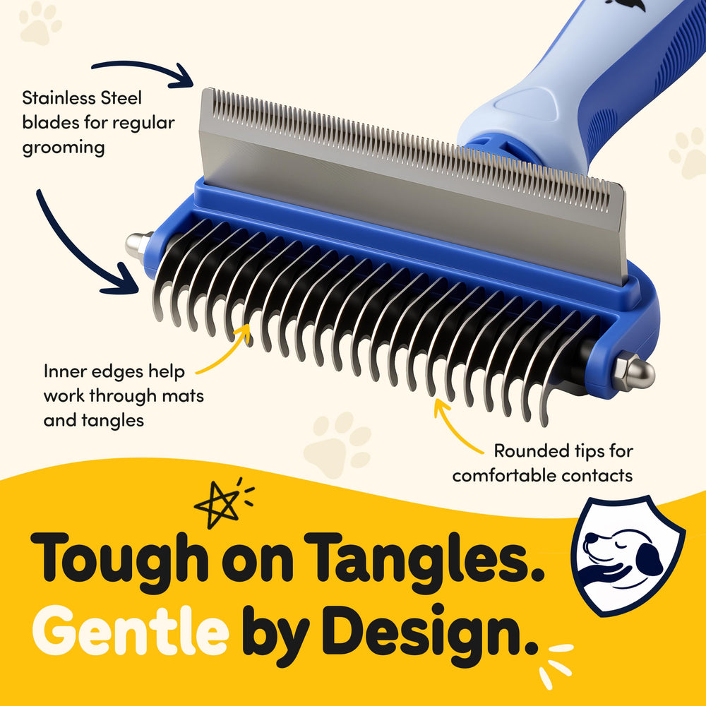 Thunderpaws gros plan dents fines pour soulever et retirer le sous-poil efficacement