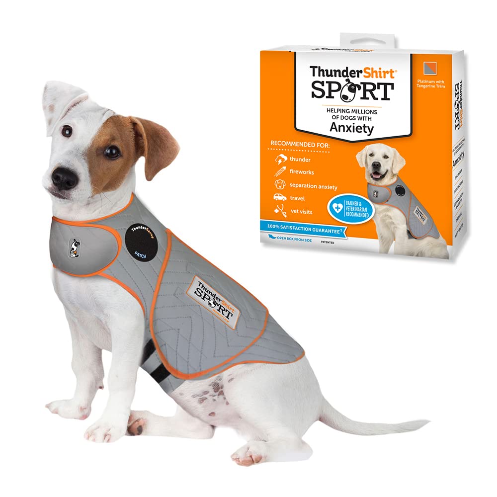 ThunderShirt gilet Sport avant Platinum montrant coupe et maintien apaisant