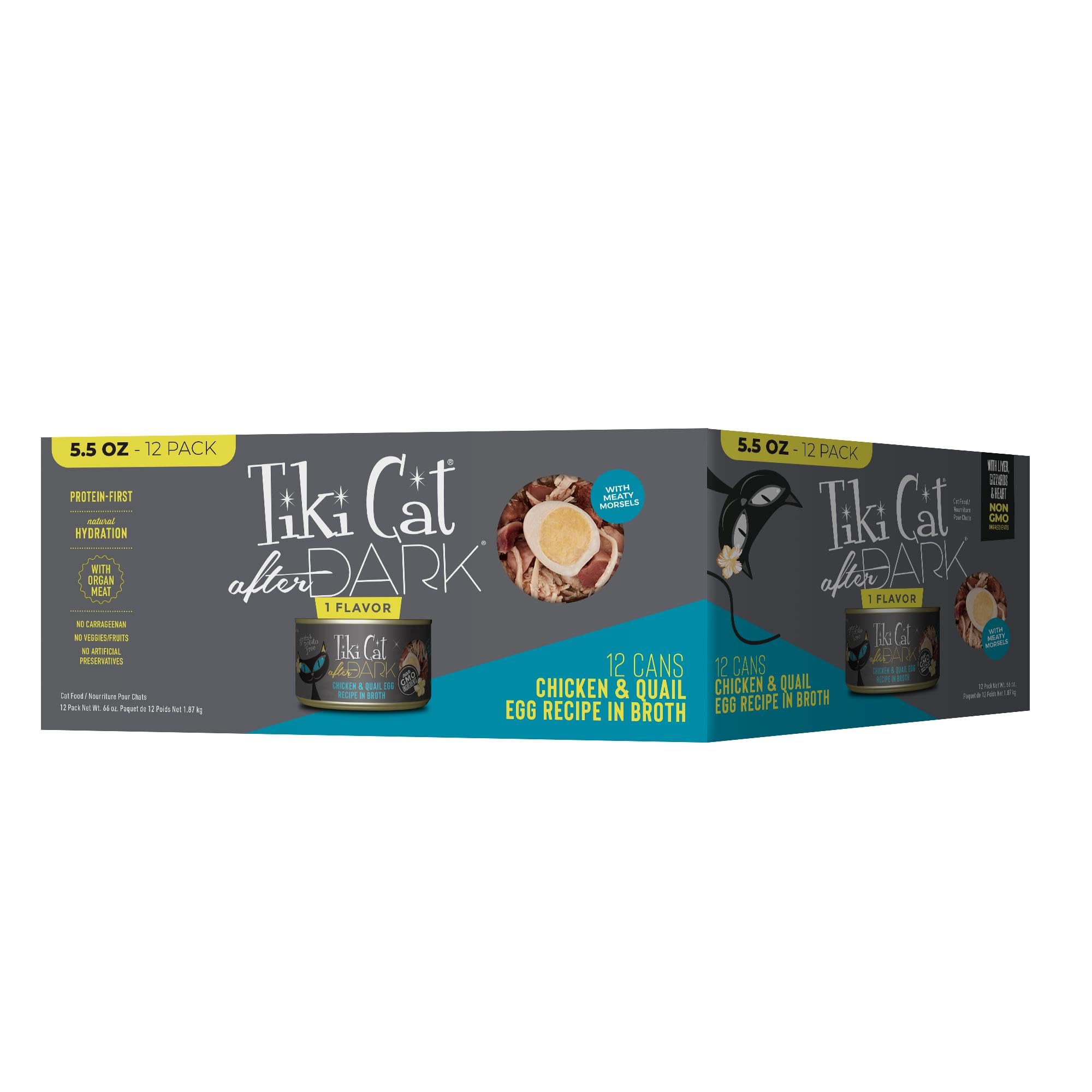 Tiki Cat présentation avant de la boîte montrant le format multipack et praticité