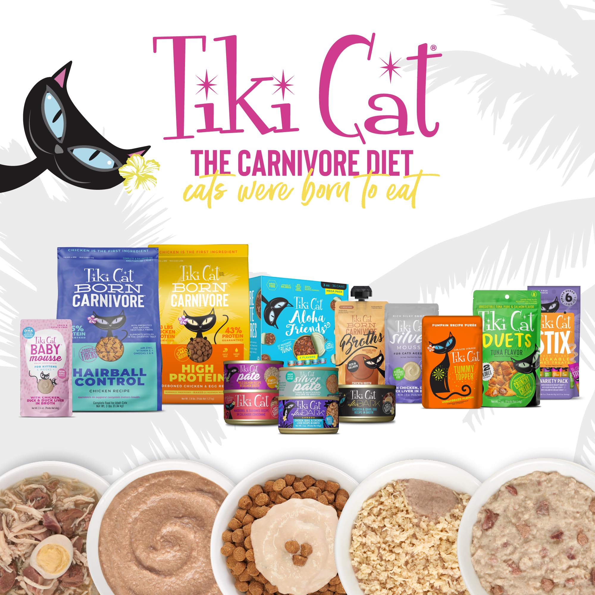 Scène de nurserie avec Tiki Cat montrant alimentation harmonieuse de portée