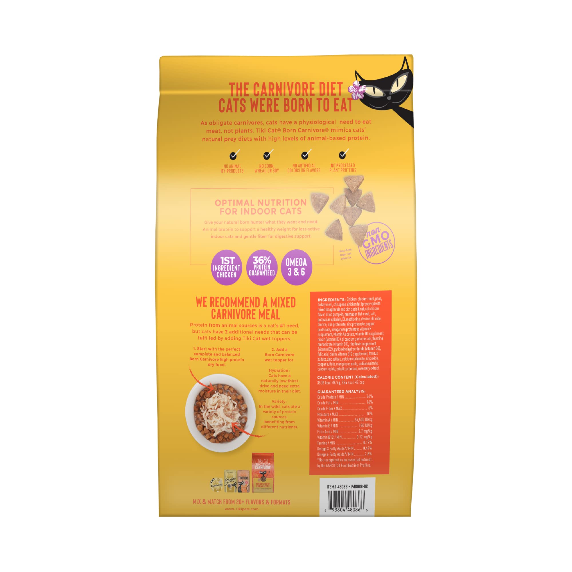 Tiki Cat croquettes servies dans un bol illustrant portion adaptée pour chat d'intérieur