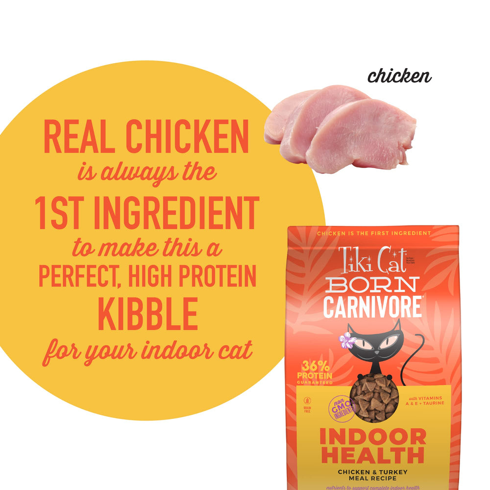 Tiki Cat ingrédient poulet réel en gros plan montrant qualité protéique