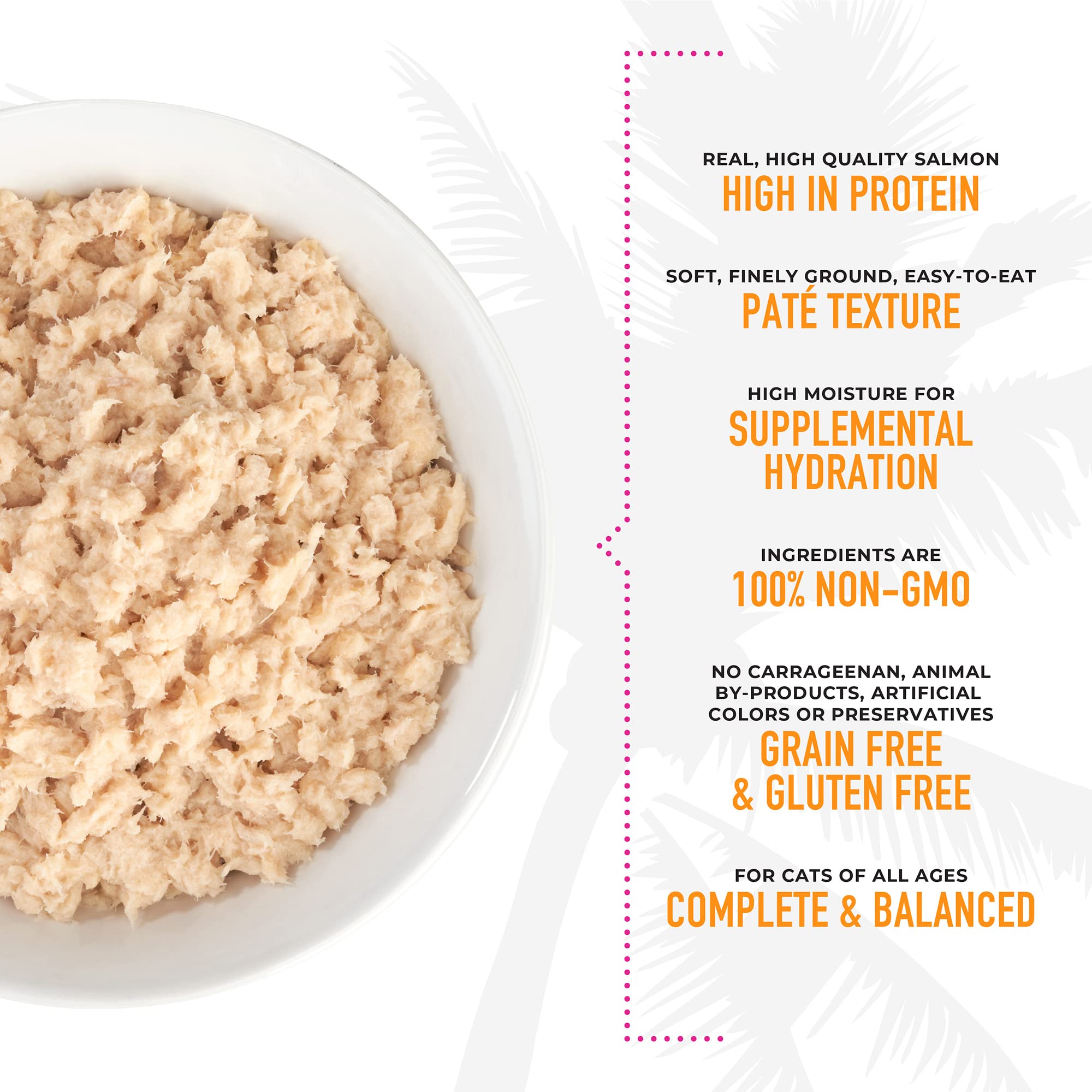 TIKI PETS étiquette nutrition claire, informations ingrédients non-OGM visibles