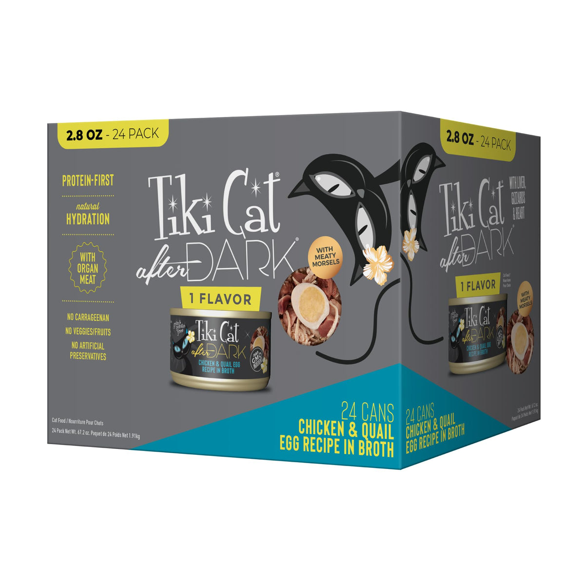 Tiki Cat face avant emballage montrant le multipack et l'économie