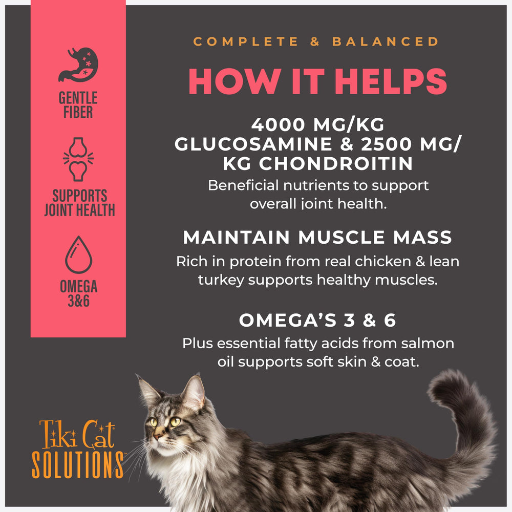 Tiki Cat étiquette avec glucosamine et chondroïtine claires