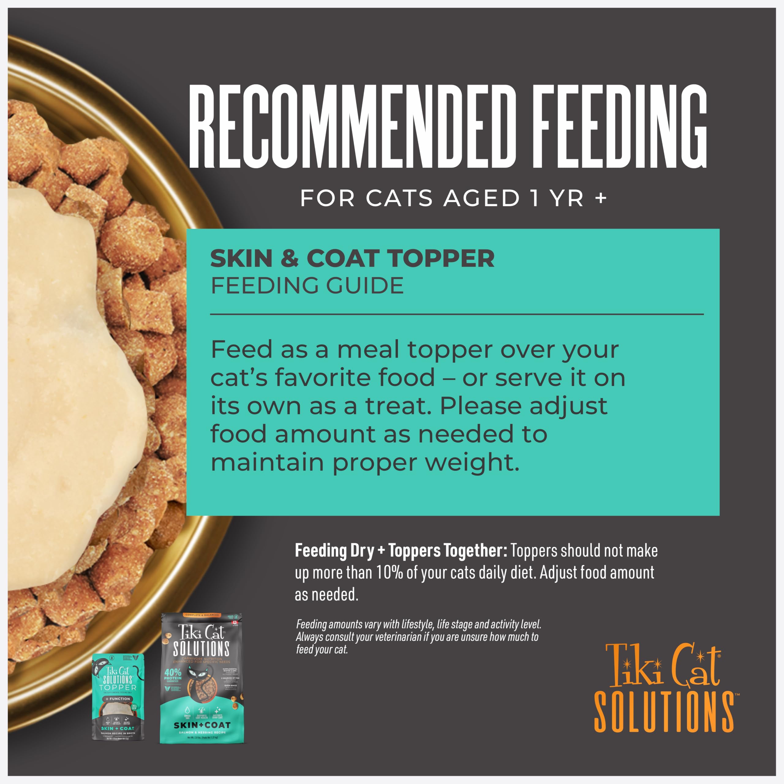 Tiki Cat étiquette nutritionnelle montrant zinc, biotine et vitamine E