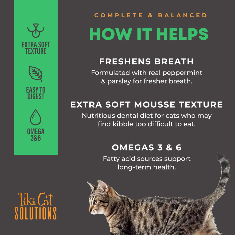 Tiki Cat mise en valeur des oméga 3 et 6 pour peau et pelage sain