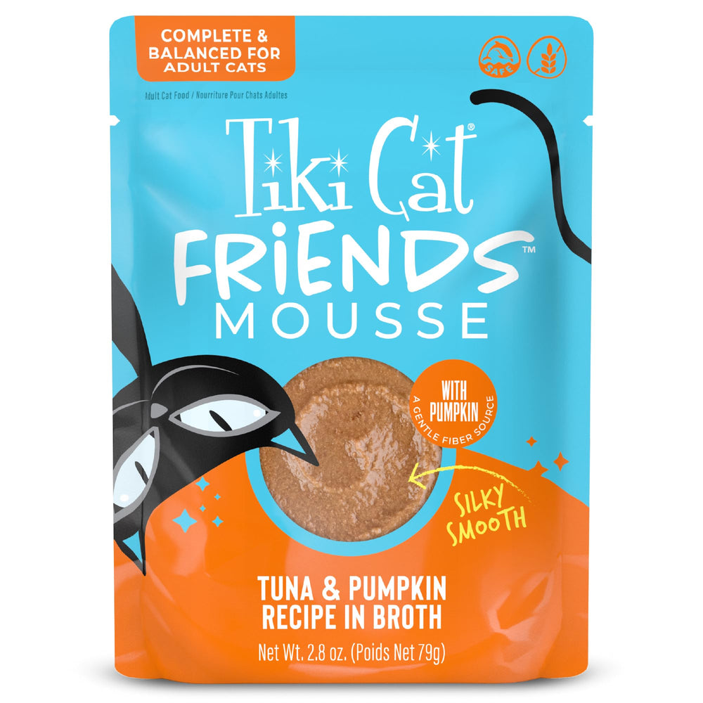 Tiki Cat emballage avant montrant le sachet pratique et bénéfice hydratation