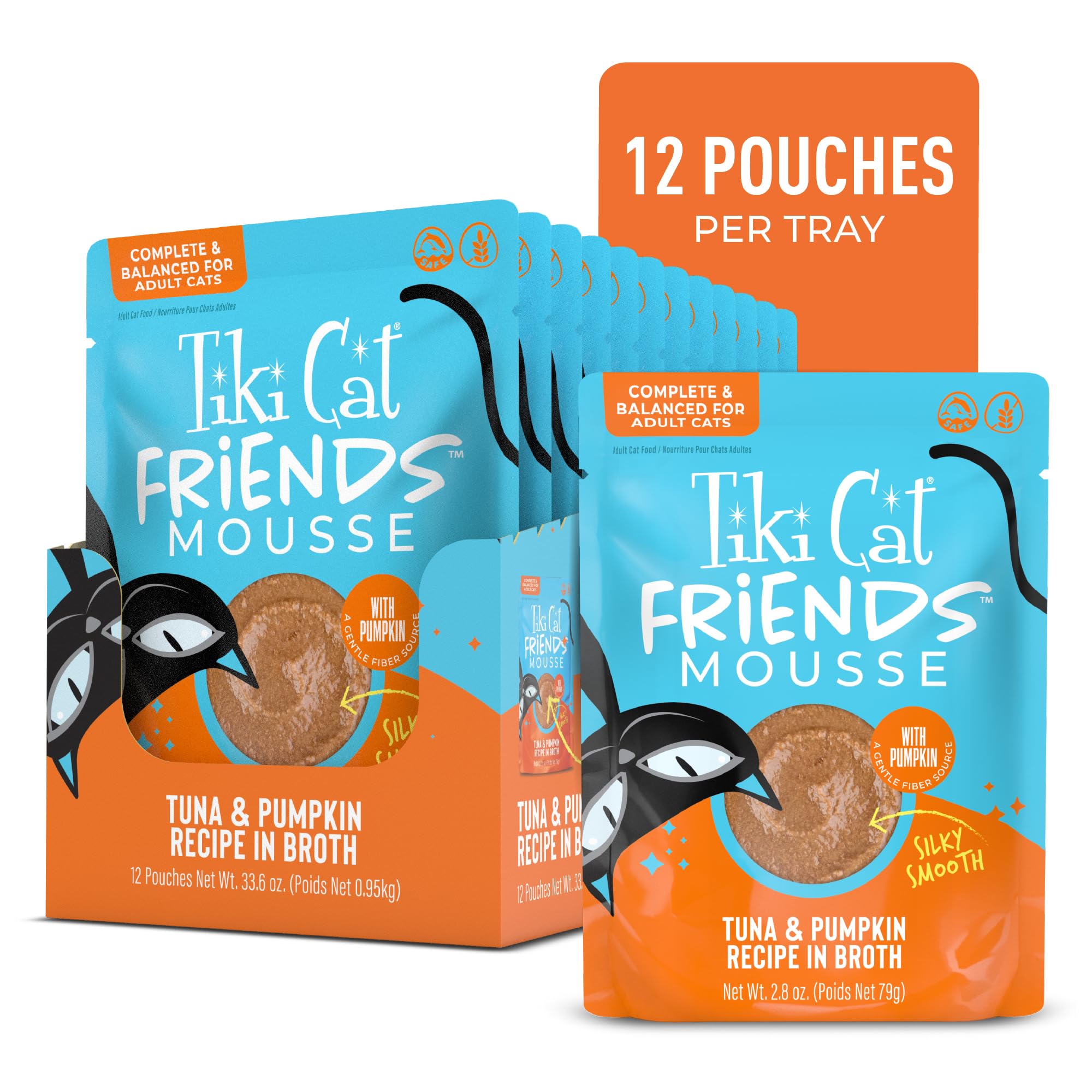 Tiki Cat sachet ouvert révélant mousse appétente et facilité de service