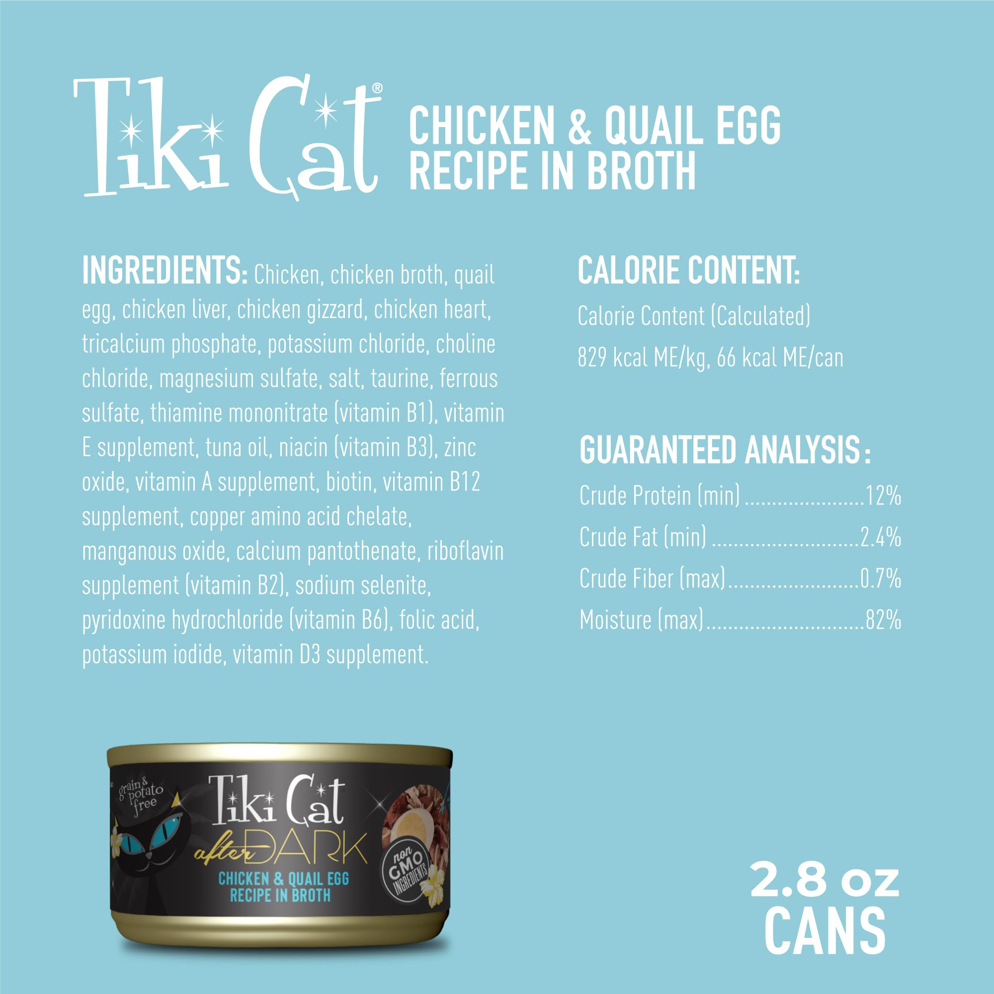 Tiki Cat œuf de caille entier en vue rapprochée pour texture et protéine