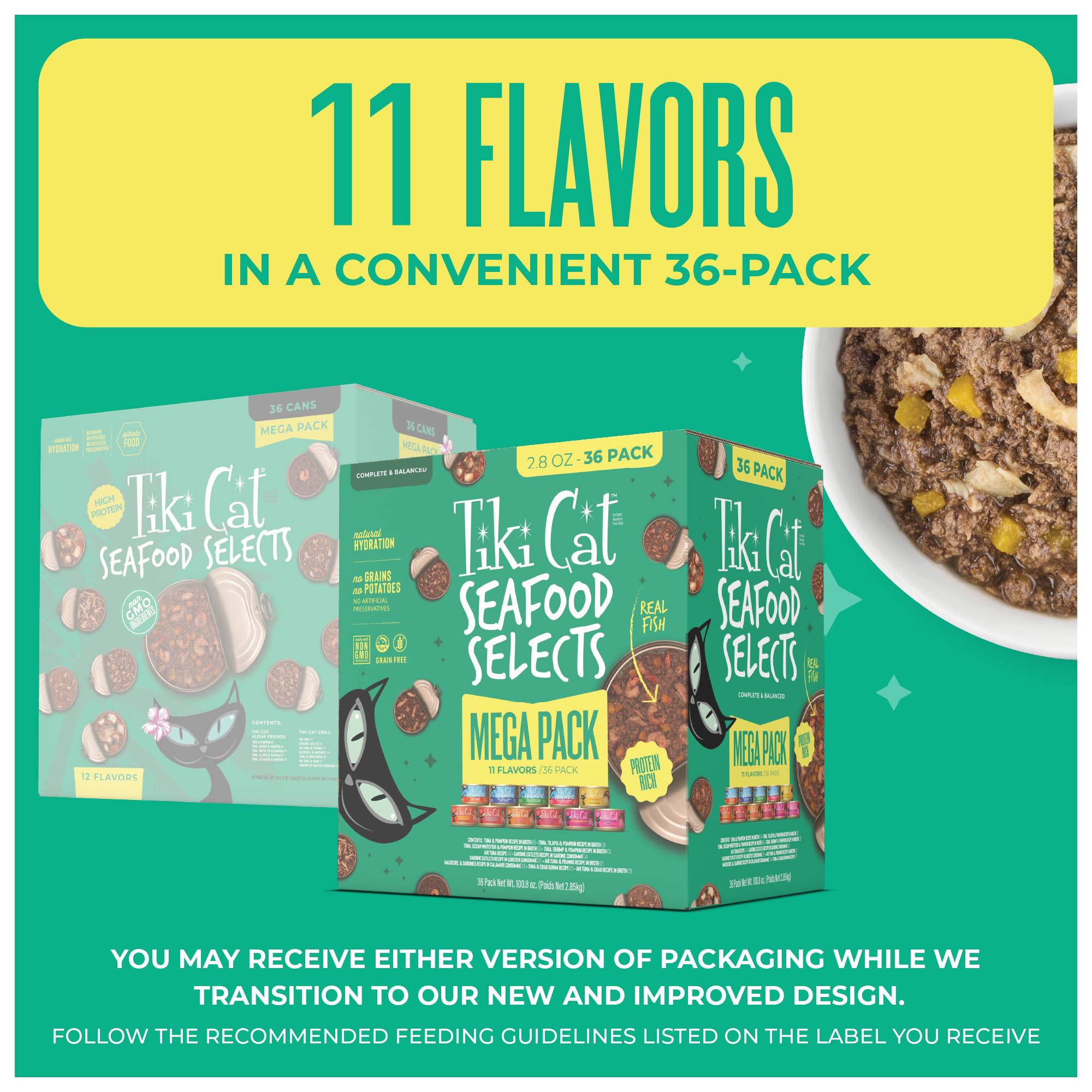 Tiki Cat conserve ouverte gros plan sur texture pour appétit accru
