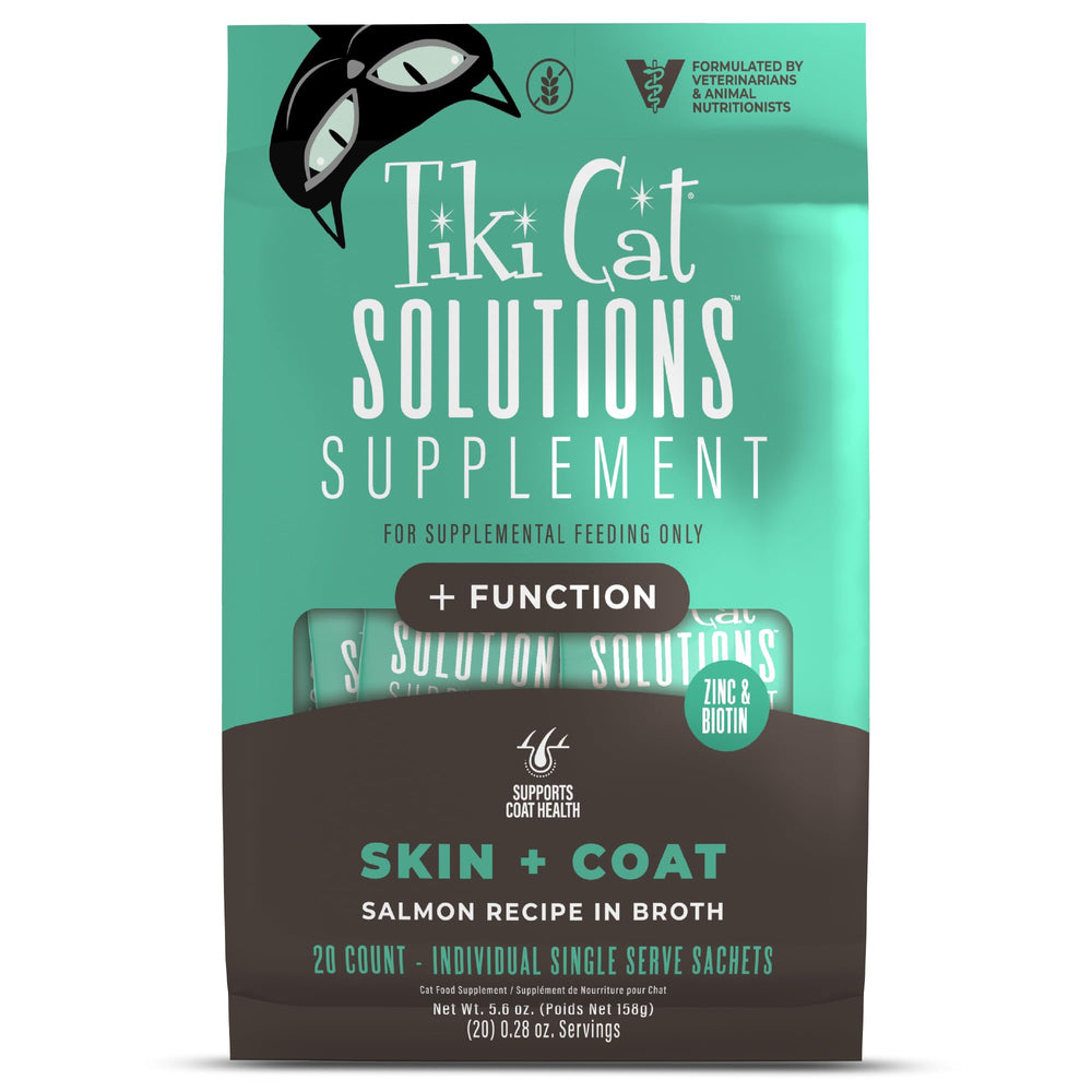 Tiki Cat emballage frontal du sachet monodose montrant la marque et l'usage pratique