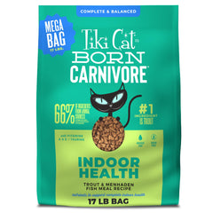 Tiki Cat sac face montrant trout et menhaden, pratique pour repas réguliers