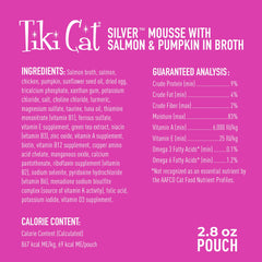 TIKI PETS sachet ouvert montrant le contenu appétissant et hydratant