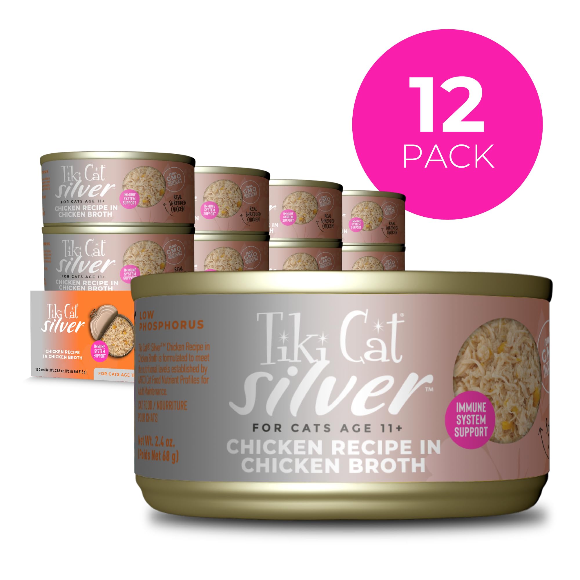 Tiki Cat texture mousseuse et effilochés appetissante pour seniors