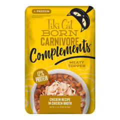 Tiki Cat paquet de toppers poulet montrant emballage attractif pour hydratation