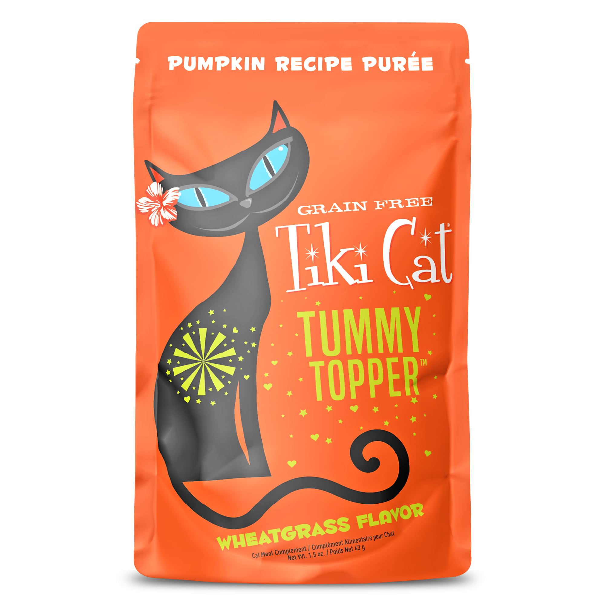 Tiki Cat emballage avant montrant sachets faciles à servir pour commodité
