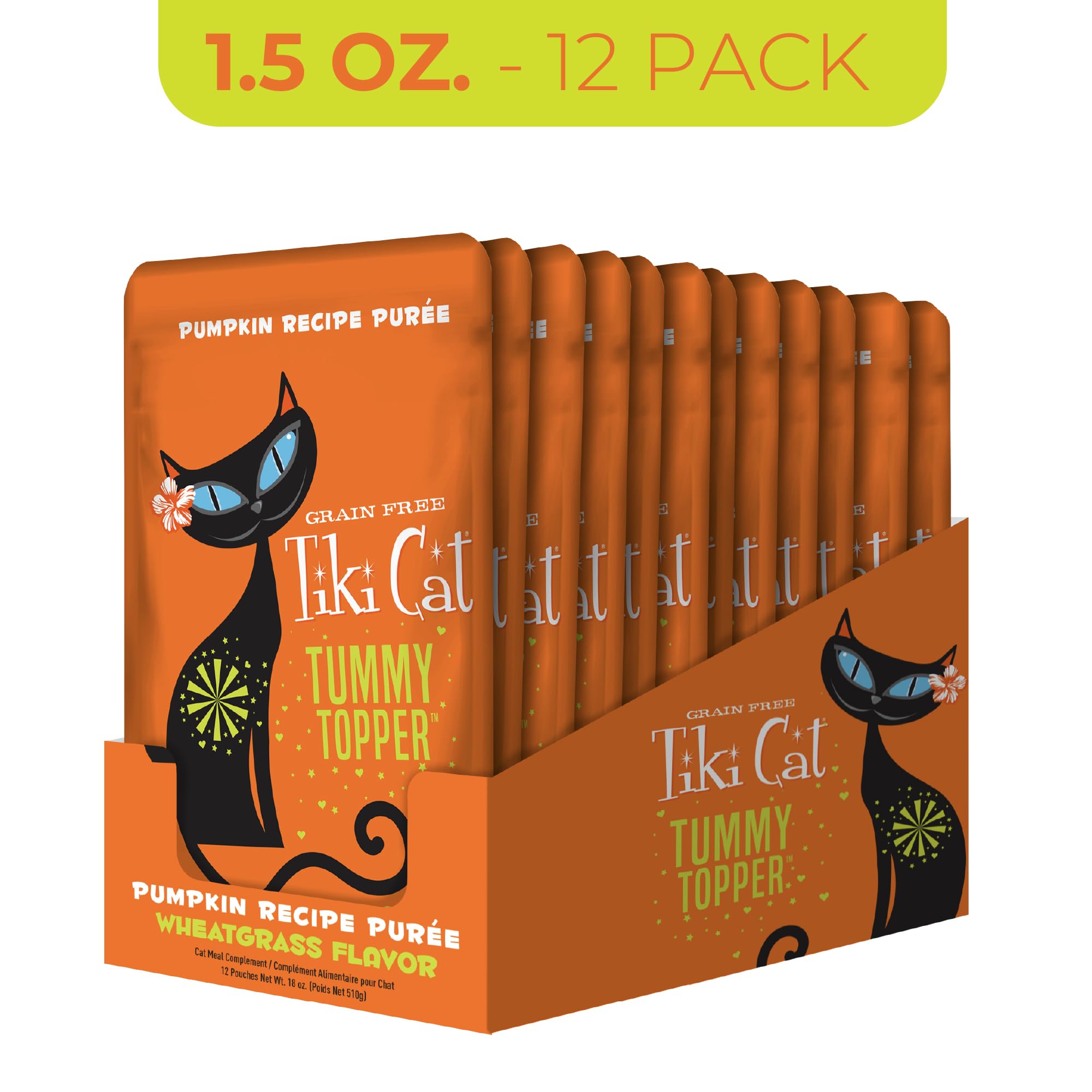 Tiki Cat gros plan texture purée de potiron pour digestion douce