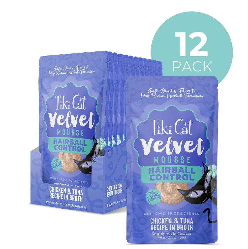 Tiki Cat gros plan de la texture veloutée montrant appétence facile à avaler