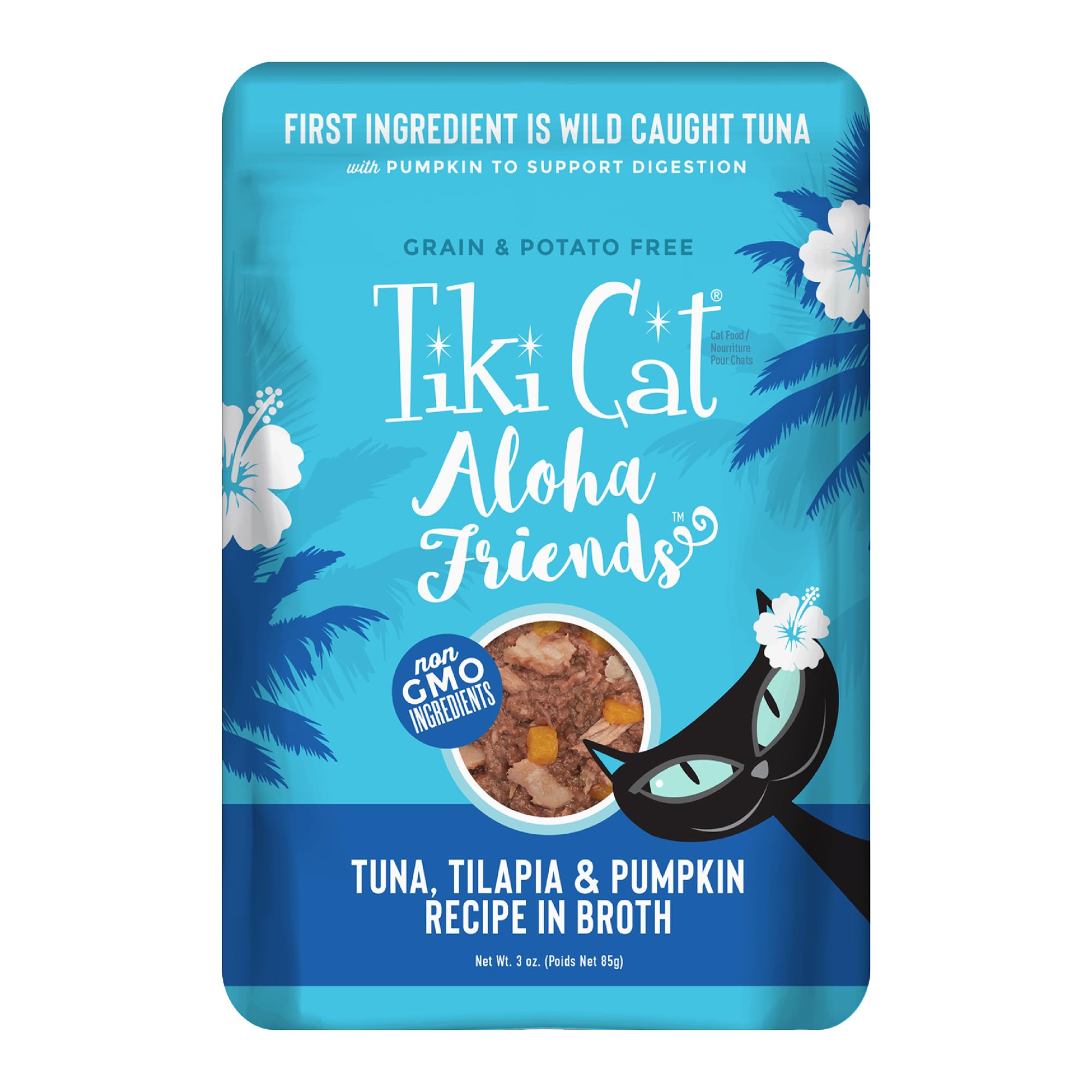 TIKI PETS sachet face avant montrant le produit et ses bénéfices