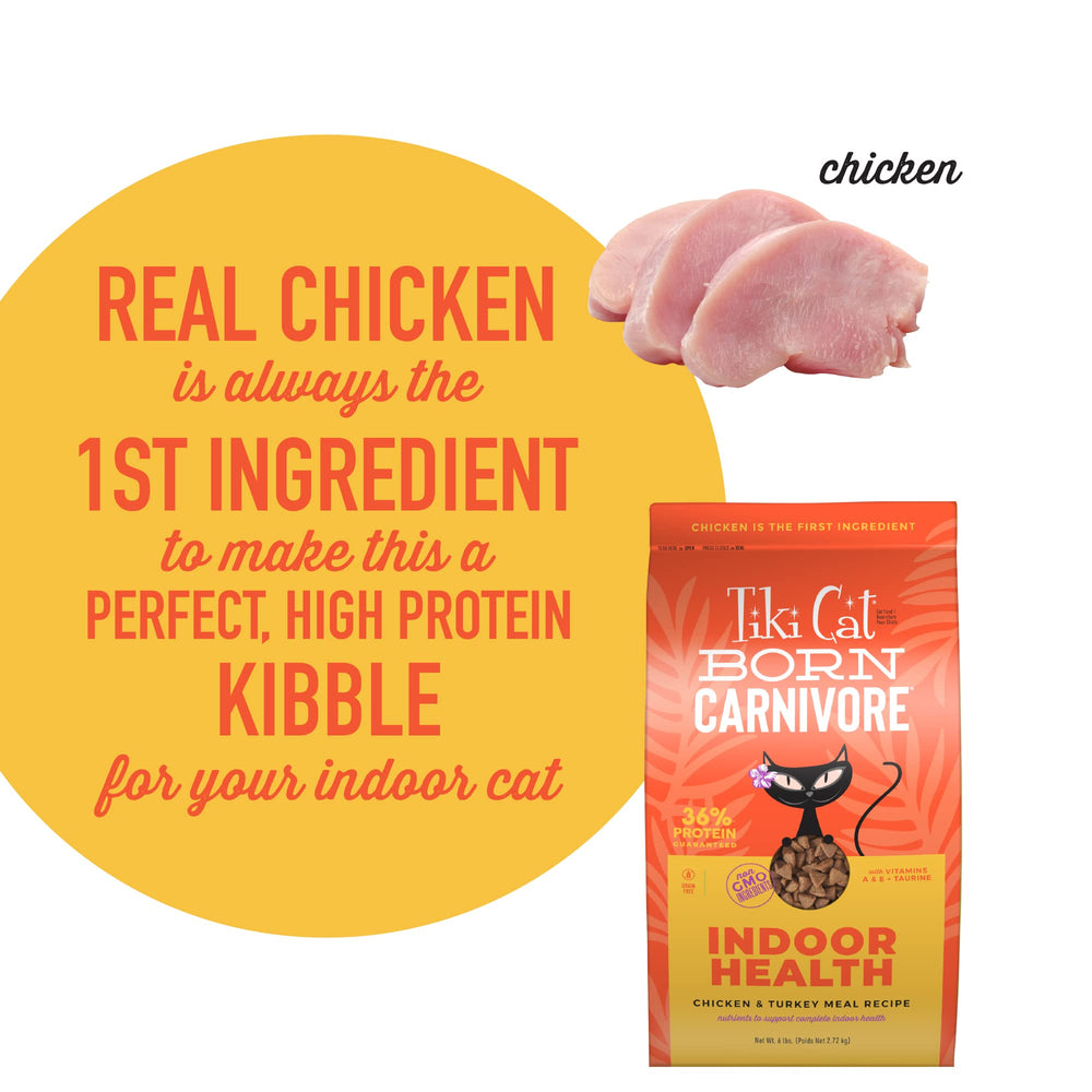 TIKI PETS étiquette ingrédients mettant en avant poulet comme premier ingrédient