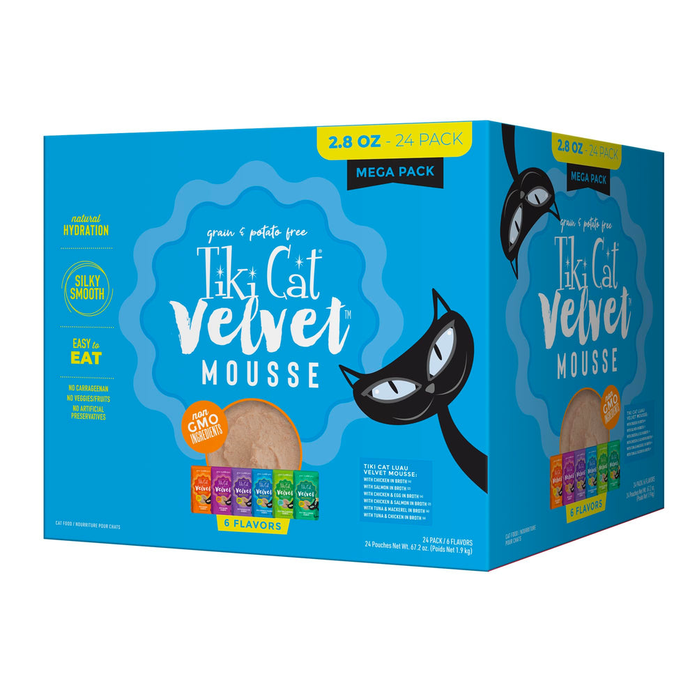 TIKI PETS pack avant montrant emballage 24 sachets pour gain de stock