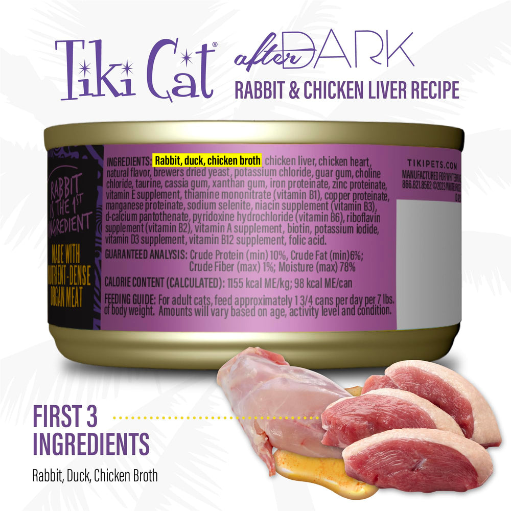 TIKI PETS étiquette nutrition claire pour informations complètes et équilibrées