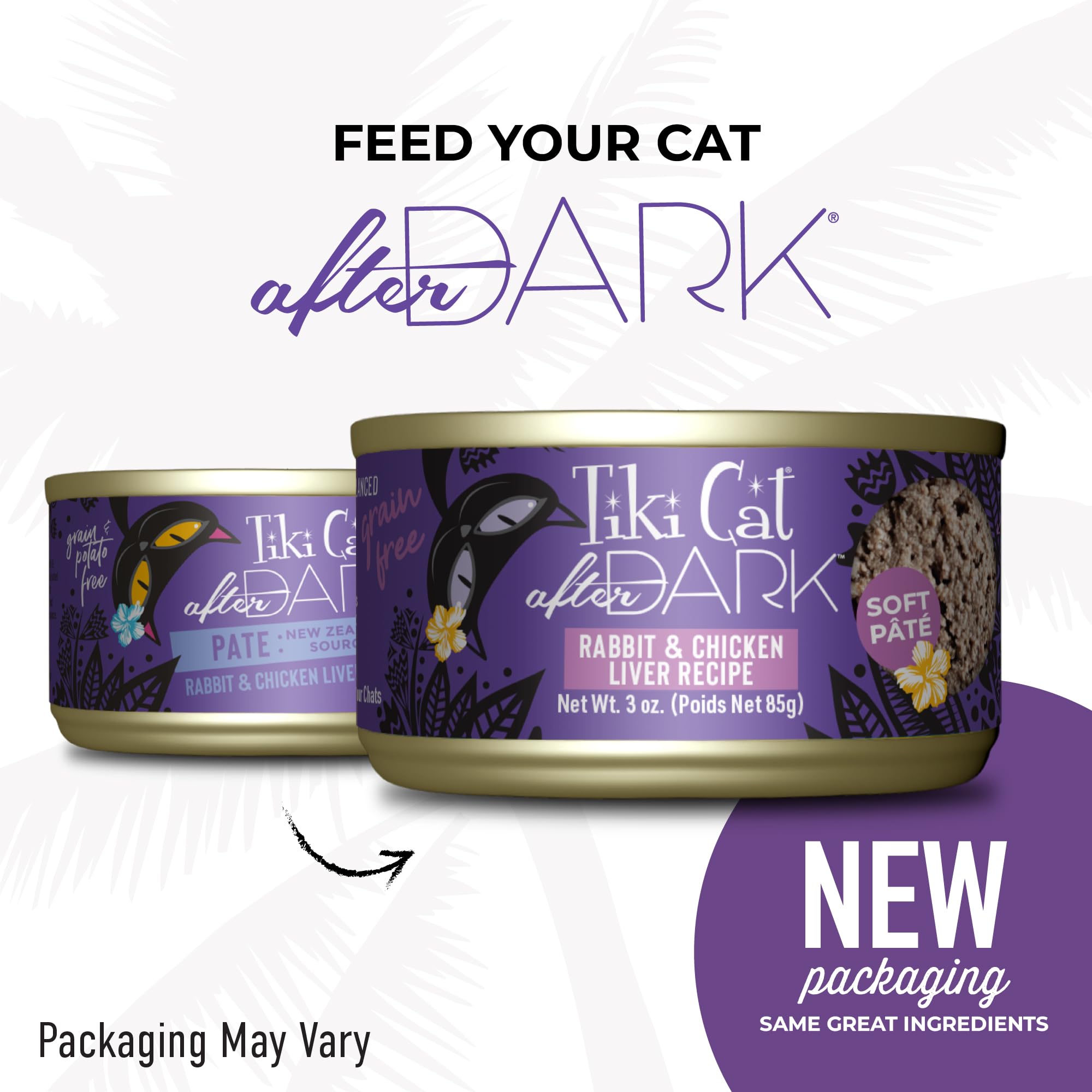 TIKI PETS ingrédients lapin et foie présentés pour nutriments et protéines