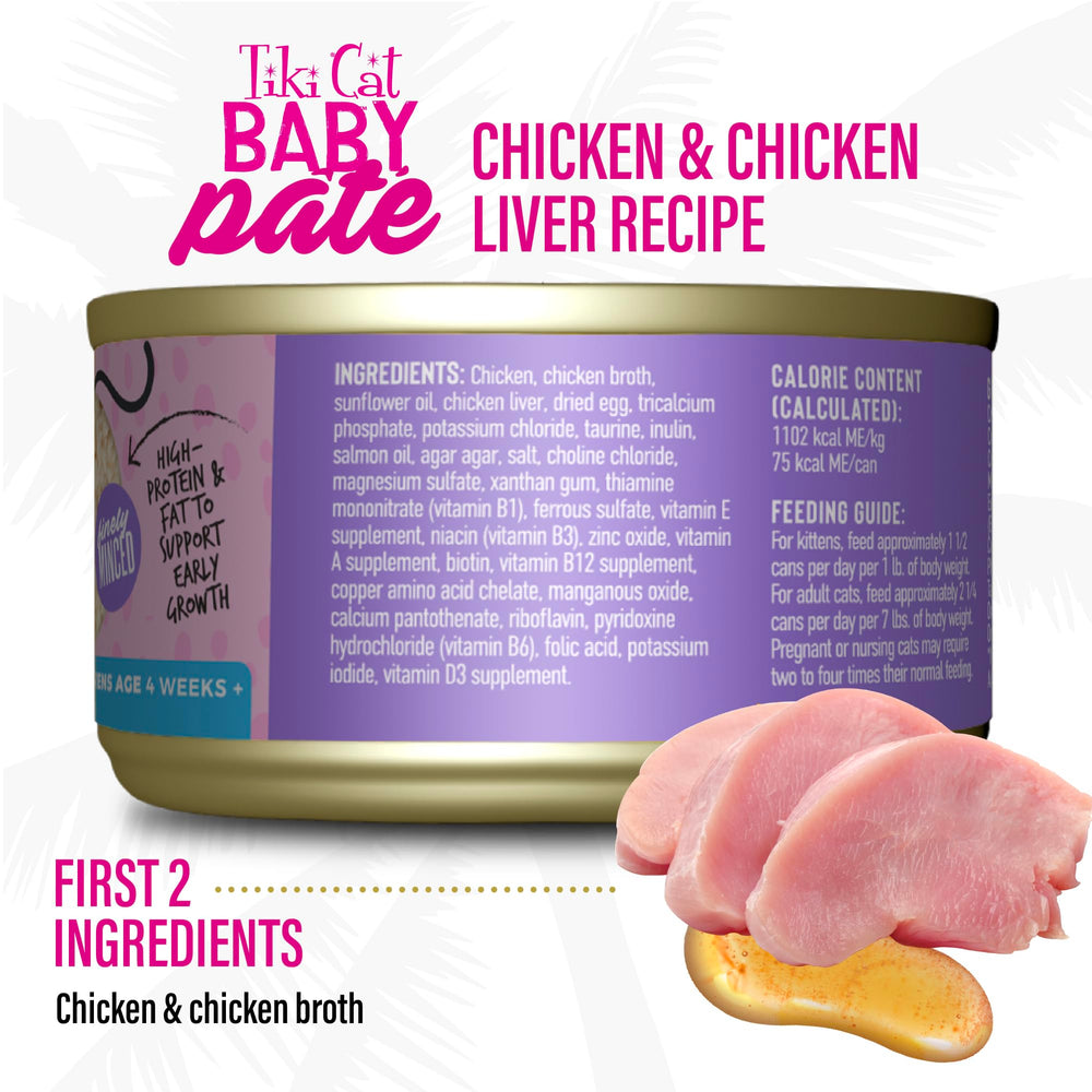 TIKI PETS ingrédients poulet et foie visibles, riche en protéines